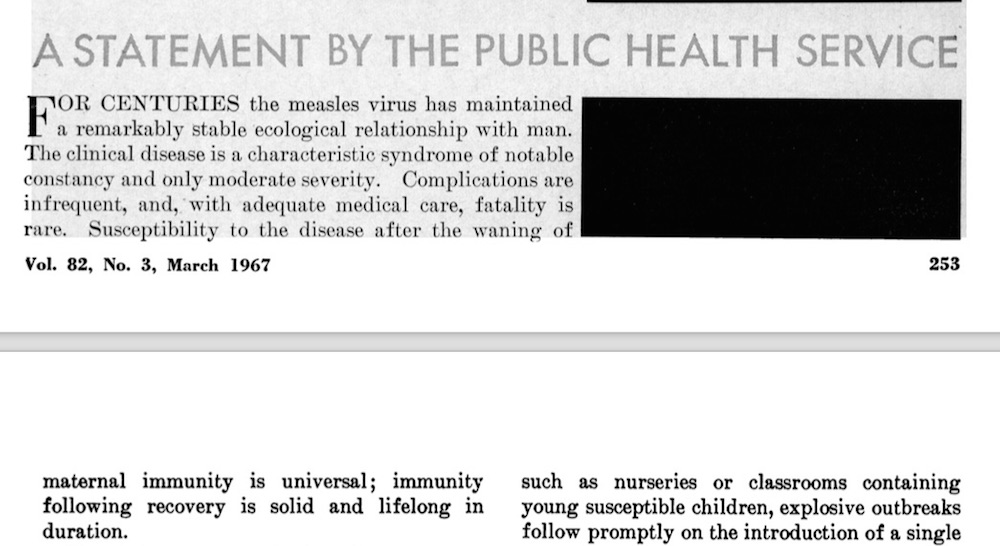 Epidemiologic basis for eradication of measles in 1967.